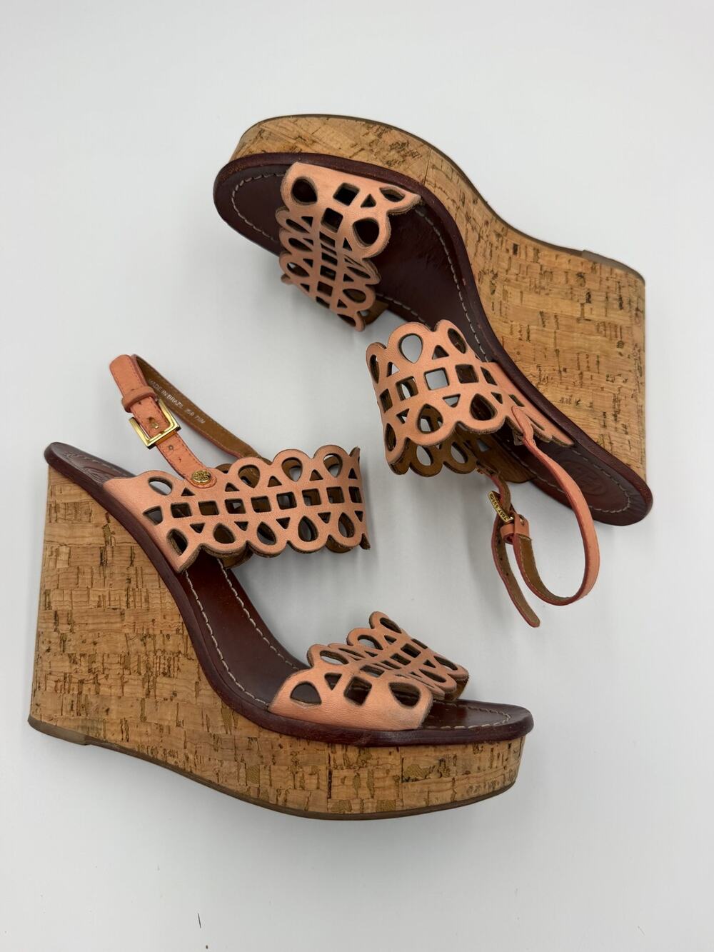 Tory Burch Nori wedge tan womens 7.5